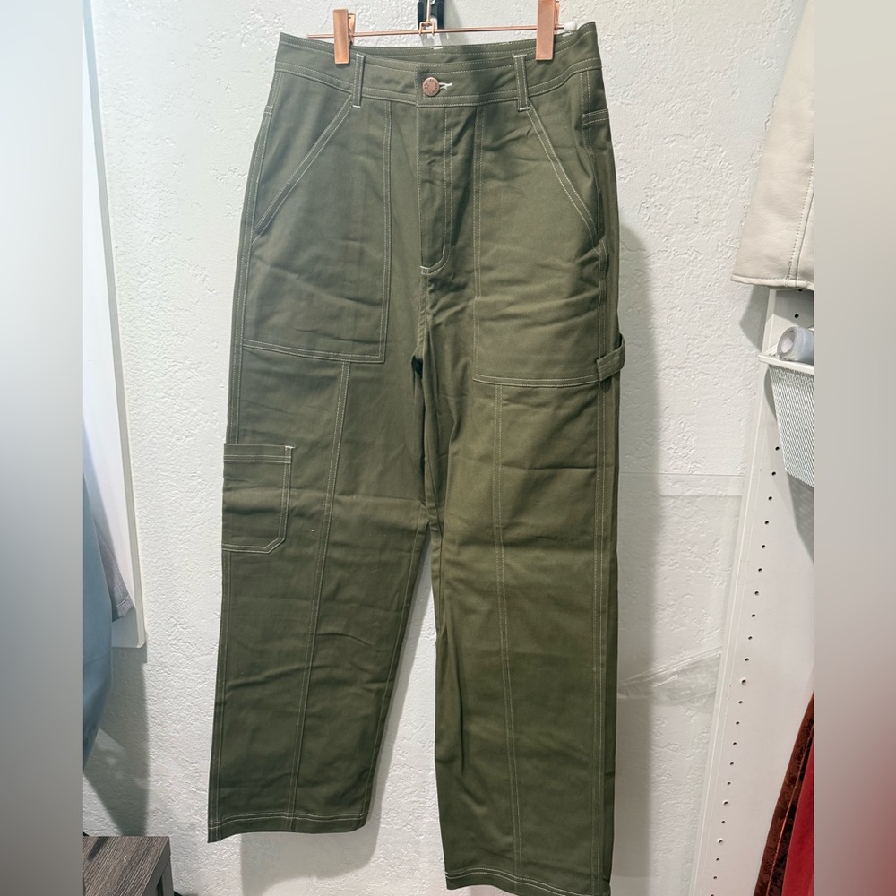 Olive Green Cargo Pants - Picture 2 of 4